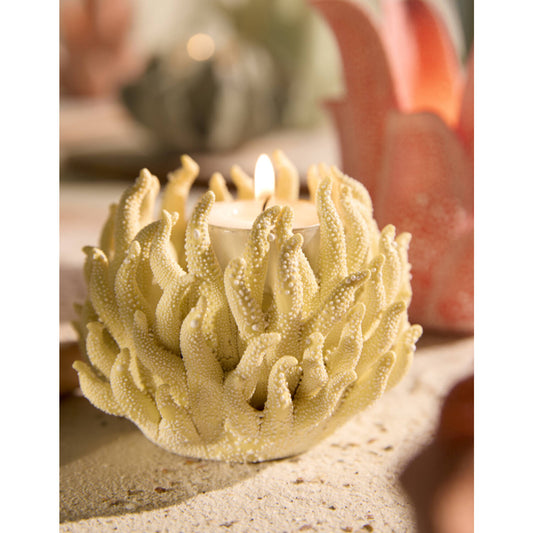 Portacandela EDESSA – Porcellana Giallo Chiaro