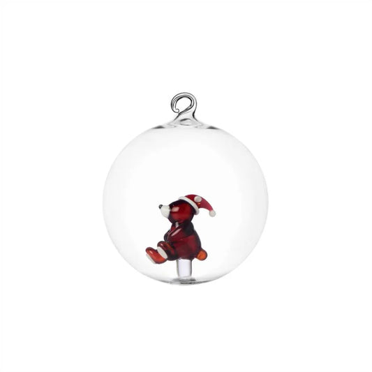 ICHENDORF Milano Woodland Tales Palla di Natale Orso Bruno con Cappello