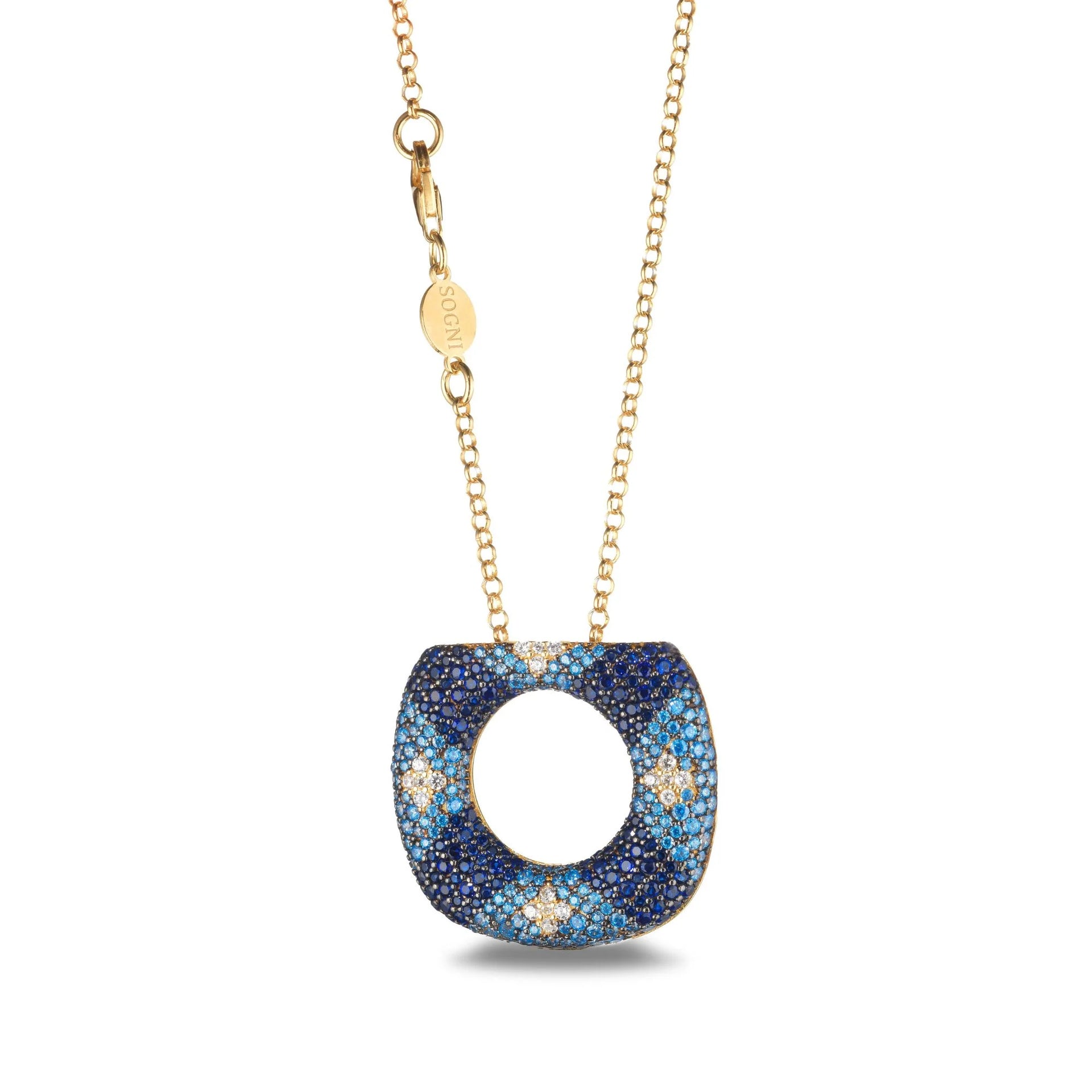 SOGNI - Collana oro giallo zirconi blu
