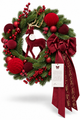 Cherry and Peach – Corona d.50cm con Renna e Fiocco