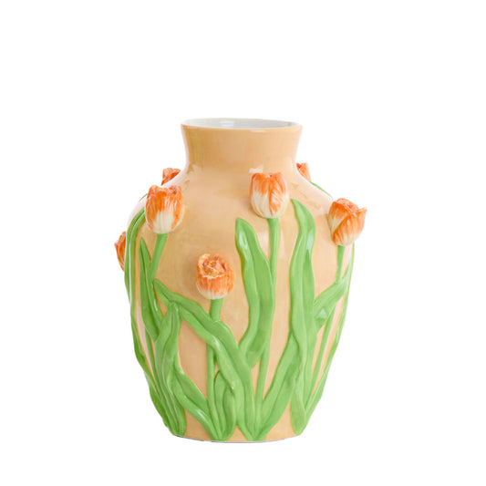 Vaso decorativo TULIP  – Ceramica Arancio-Verde