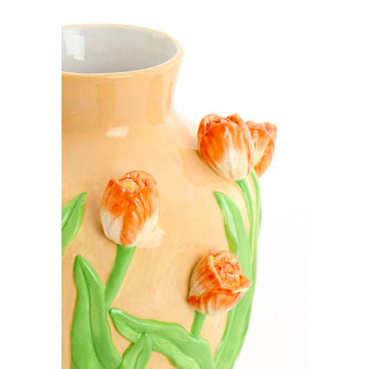 Vaso decorativo TULIP  – Ceramica Arancio-Verde