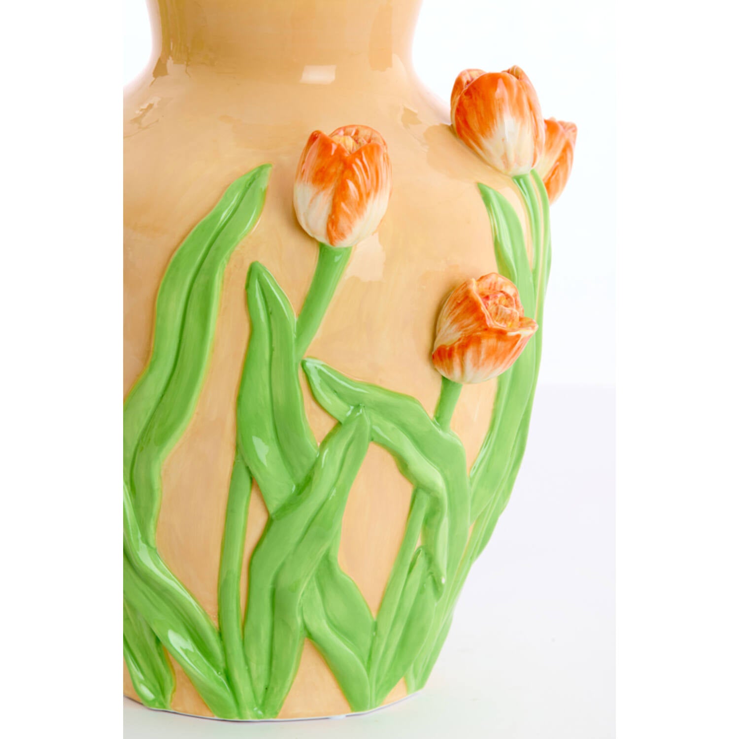 Vaso decorativo TULIP  – Ceramica Arancio-Verde