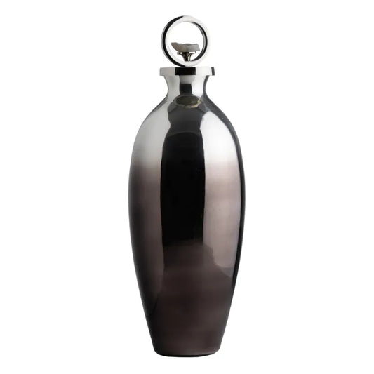 BOTTIGLIA DECORATIVA ARGENTO 18 X 18 X 53 CM