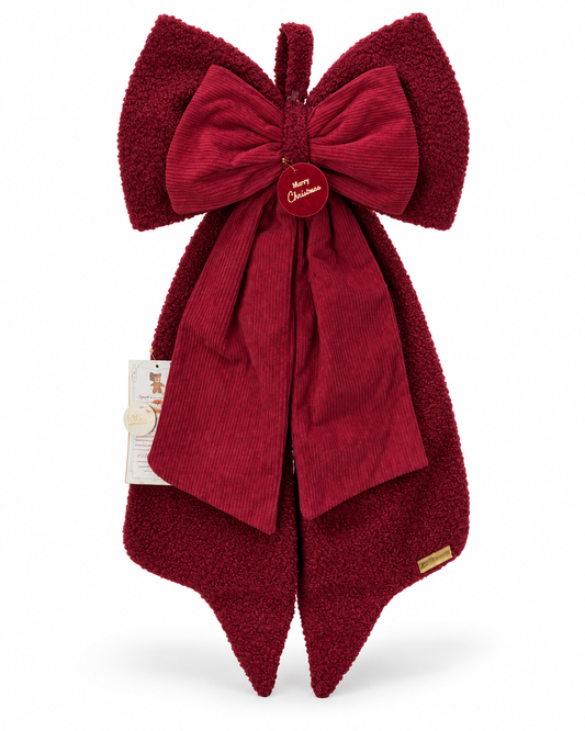 Cherry and Peach – Doppio Fiocco Semplice in Bouclé e Velluto h.70cm