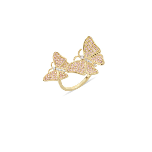 Laura P. Jewels - Anello farfalle zirconi rosa