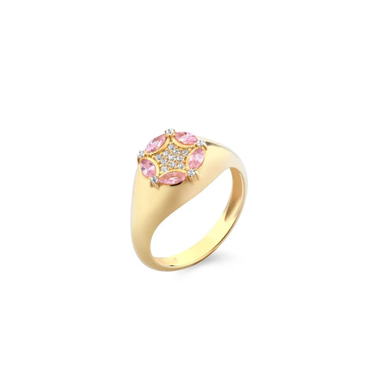 Laura P. Jewels - Anello sigillo marquise rosa