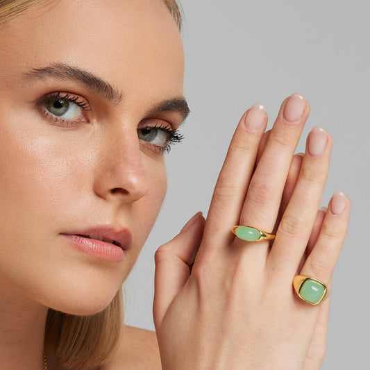 Anello Sogni con quarzo verde menta