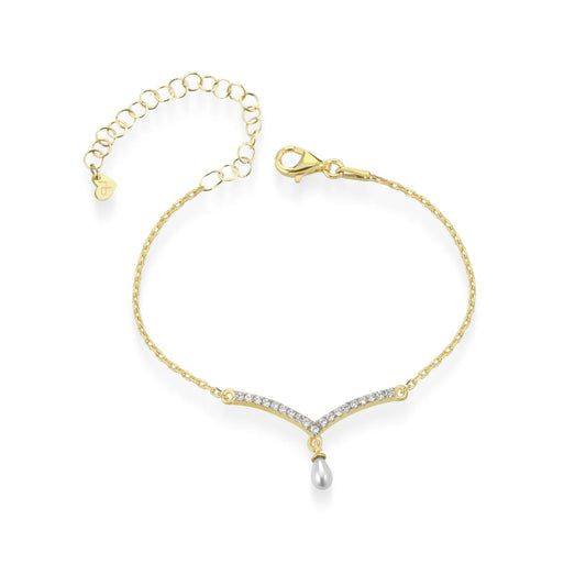 Laura P. Jewels - Bracciale zirconi bianchi e perla