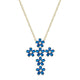 Laura P. Jewels - Collana croce fiore zirconi blu