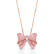 SOGNI - Collana fiocco oro rosa zirconi rosa e bianchi