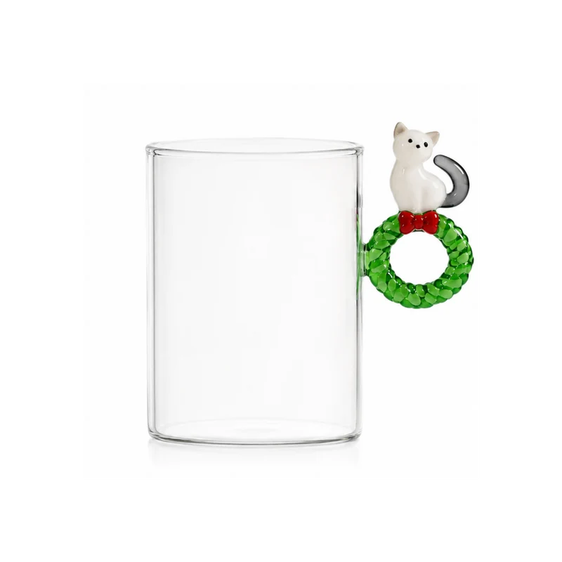 ICHENDORF Milano  Tazza Natale con decoro Tabby Cat ghirlanda