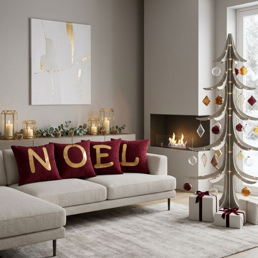 Cherry and Peach – Set 4 Cuscini in Velluto Rigato 40x40 Noel