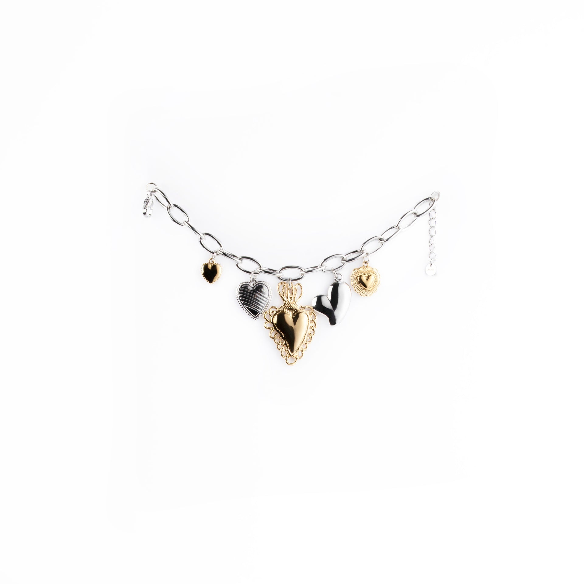 Bracciale Cuori Linea Fast Glam in Acciaio Inox Anallergico Bicolore