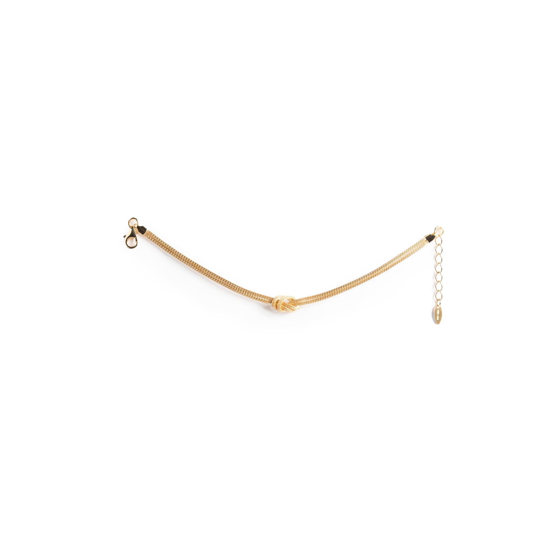 Bracciale Argento 925 Placcato Oro 18kt Satinato con Nodo