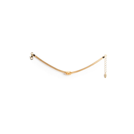 Bracciale Argento 925 Placcato Oro 18kt Satinato con Nodo