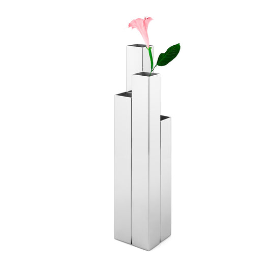 Vaso fiori in acciaio inox 8 × 8 × 40 cm