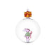ICHENDORF - Palla di Natale Woodland Tales Coniglio Rosa con Bastoncino di Zucchero in Vetro Borosilicato 11cm
