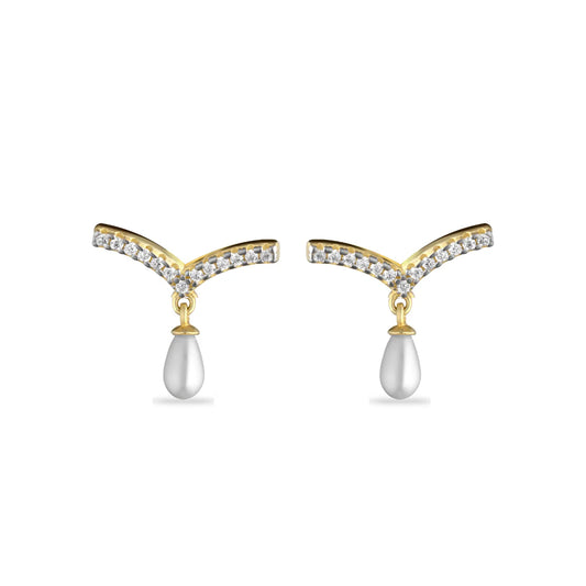 Laura P. Jewels - Orecchini perlina e zirconi bianchi