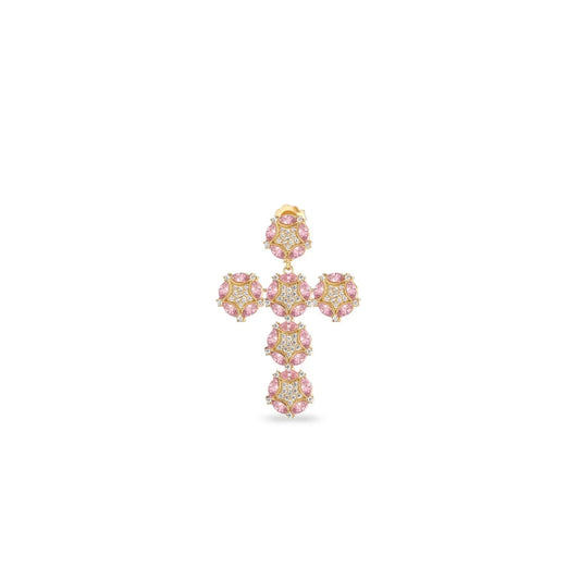 Laura P. Jewels - Orecchino croce marquise rosa