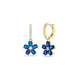 Laura P. Jewels - Orecchini hoops charms fiore blu