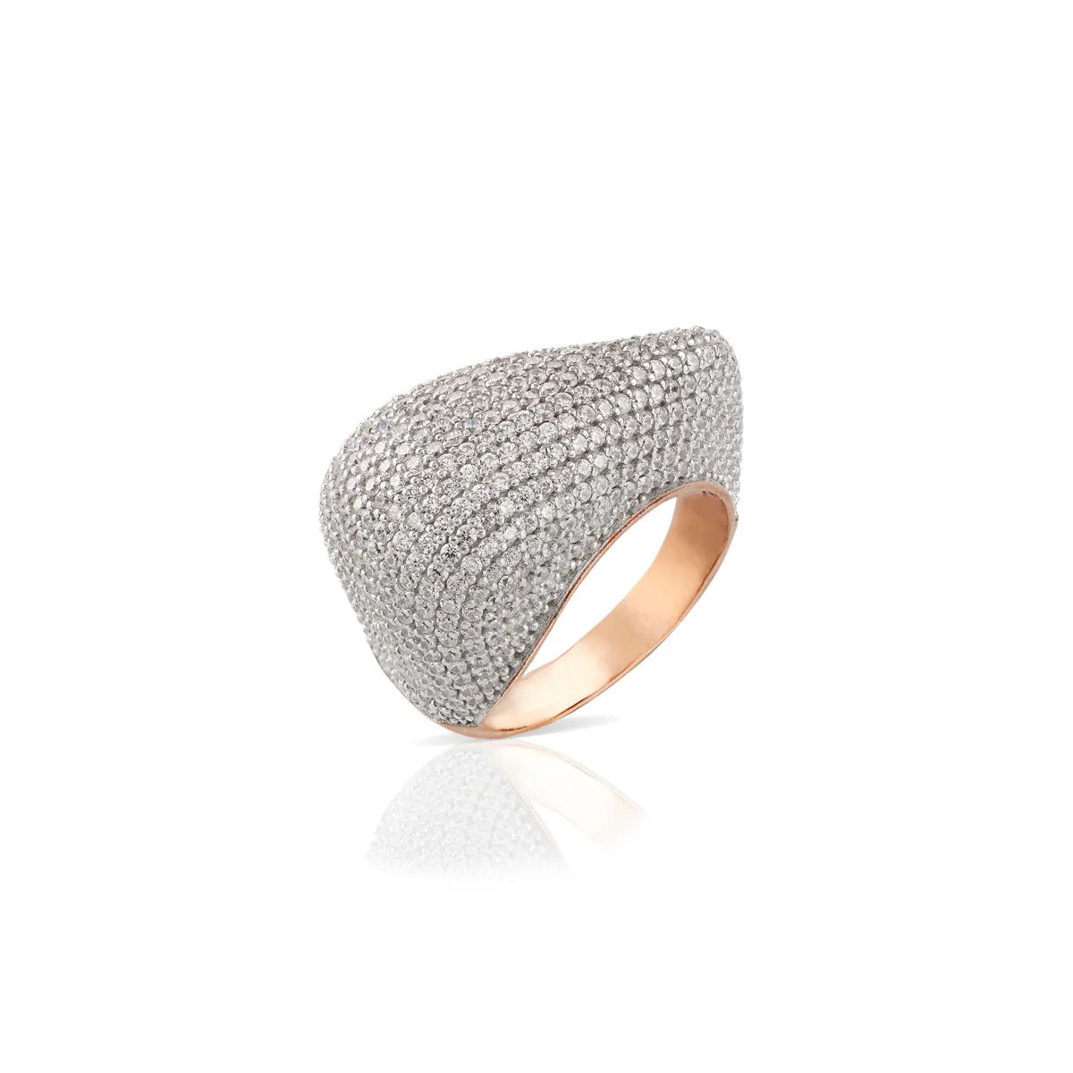 SOGNI - Anello oro rosa zirconi bianchi