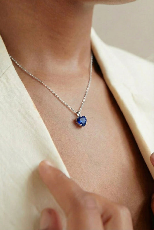 COLLANA MI SEI SCOPPIATO DENTRO AL CUORE BLU