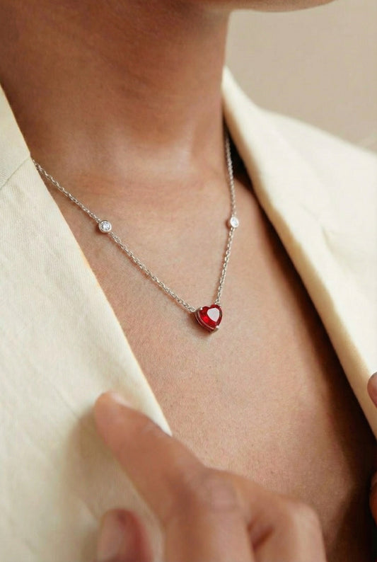 COLLANA MI SEI SCOPPIATO DENTRO AL CUORE ROSSO