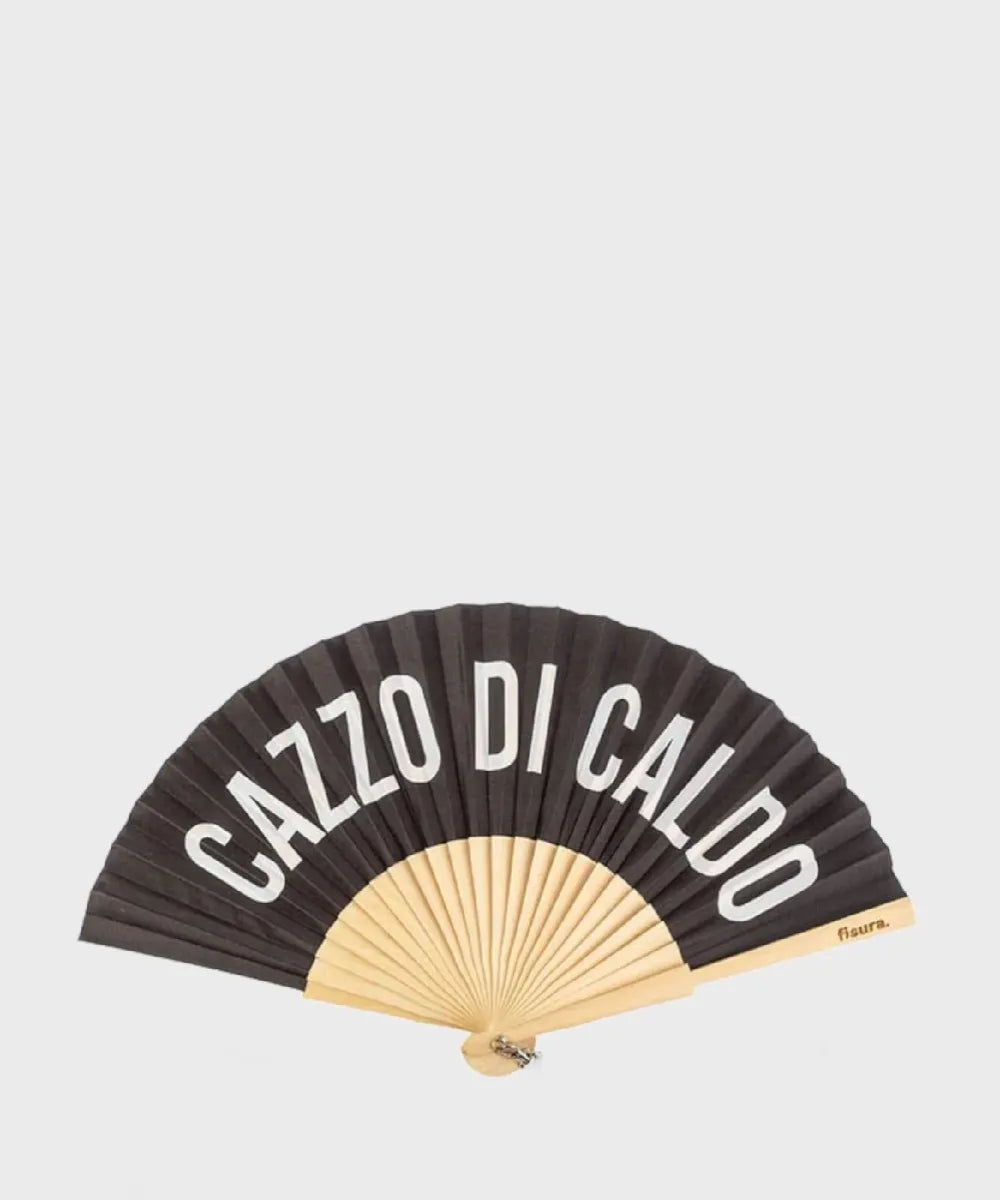 Ventaglio nero "Cazzo di caldo"
