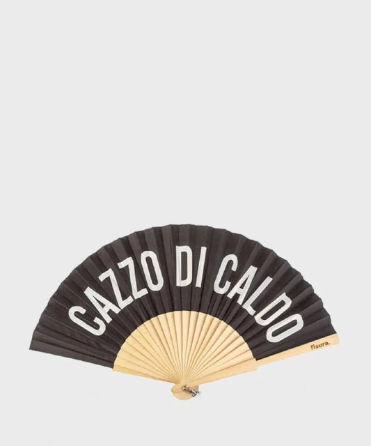 Ventaglio nero "Cazzo di caldo"
