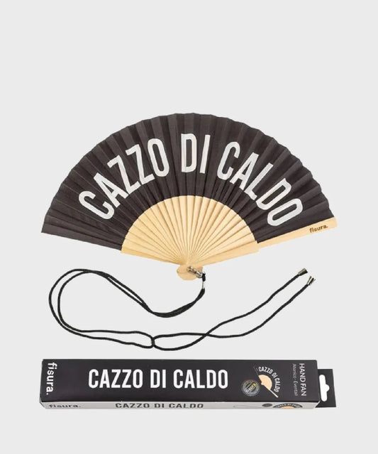 Ventaglio nero "Cazzo di caldo"